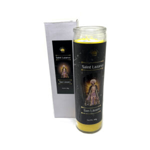 Shreyshti Candle Glass Jar Saint Lazarus, Scented Approx 8" for spell, wiccan, pagan, rituals, reiki, religious, aroma therapy purposes